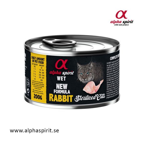 Alpha Spirit katt kanin steriliserad 200g